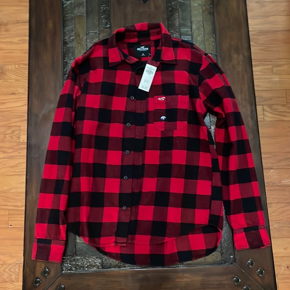 Hollister Red Buffalo Plaid Flannel Shirt